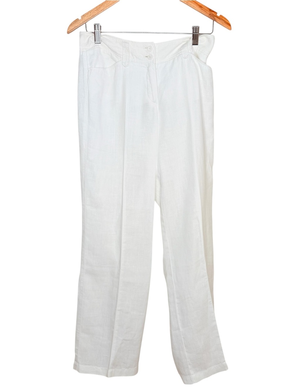 Gerry Weber Edition White Linen Pants Wide Leg Trouser Womens US 6 Size 36